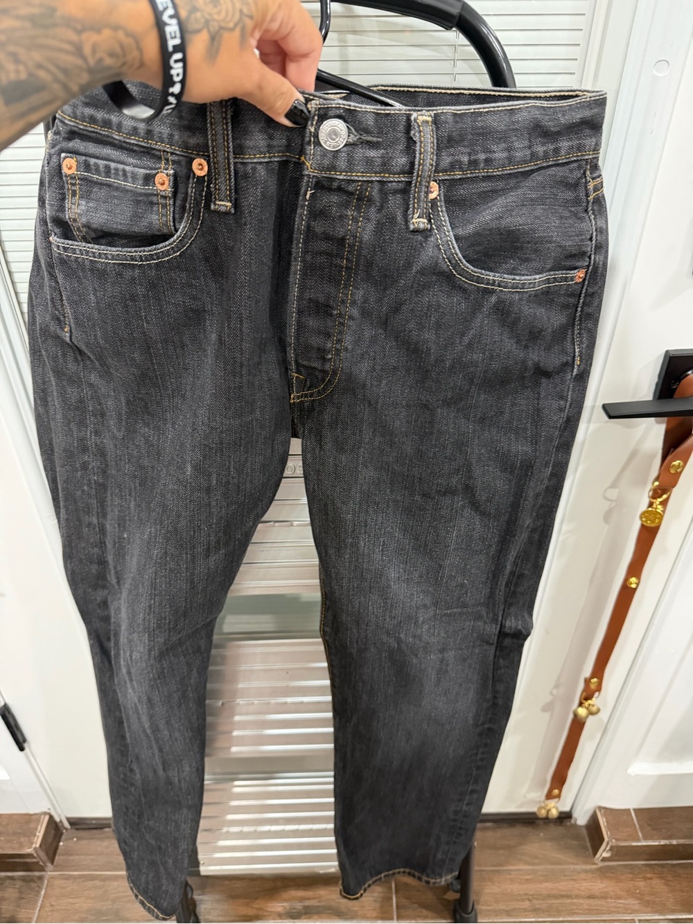 Levi's Charcoal Black Straight-Leg Jeans